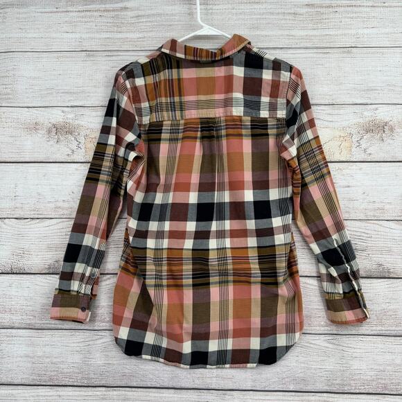 Madewell Classic Ex-Boyfriend Button Down Shirt Womens Small Pink Brown Gray - Picture 2 of 10